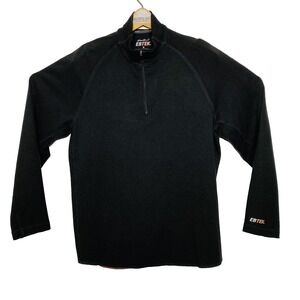 Eddie Bauer Ebtek Black Ctn Acrylic Spandex L/S 1/4 Zip Pullover Size Medium M